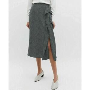 New Equipment Femme Climmie Ruffle Midi Skirt in Eclipse Medium